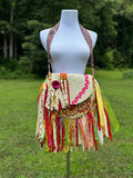 Load image into Gallery viewer, Embellished Brightly Colored Lace Fringe Purse - Boho Handbag, Hippie Style with a Chic Twist