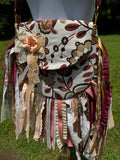 Load image into Gallery viewer, Embrace the Boho Vibe: Earthy Lace Fringe Purse, Hippie Handbag with Chic Embellishments!