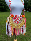 Load image into Gallery viewer, Embrace the Boho Vibe: Vibrant Lace Fringe Purse, Hippie Handbag with Chic Embellishments!