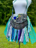 Load image into Gallery viewer, Embellished Purple Lace Fringe Purse - Boho Handbag, Hippie Style with a Chic Twist