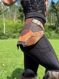 Load image into Gallery viewer, MINERVA, Artisan made leather patchwork skirt - Perfect costume for music festivals