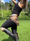 Load image into Gallery viewer, MINERVA, Artisan made leather patchwork skirt - Perfect costume for music festivals