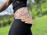 Load image into Gallery viewer, COPPER PENNY, Steampunk Belt meets Viking Costume: Leather Patchwork Skirt in Peach and Copper