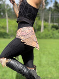 Load image into Gallery viewer, COPPER PENNY, Steampunk Belt meets Viking Costume: Leather Patchwork Skirt in Peach and Copper