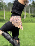 Load image into Gallery viewer, COPPER PENNY, Steampunk Belt meets Viking Costume: Leather Patchwork Skirt in Peach and Copper