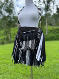 Load image into Gallery viewer, Embellished Gothic Lace Fringe Purse - Boho Handbag, Vintage Style with a Dark Twist