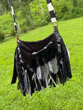 Load image into Gallery viewer, Embellished Gothic Lace Fringe Purse - Boho Handbag, Vintage Style with a Dark Twist