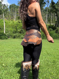Load image into Gallery viewer, MINERVA, Artisan made leather patchwork skirt - Perfect costume for music festivals