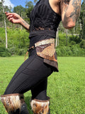 Load image into Gallery viewer, MINERVA, Artisan made leather patchwork skirt - Perfect costume for music festivals