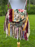 Load image into Gallery viewer, Floral Fringe Bag - Perfect for Festivals, Hippie Inspired, Boho Chic Handbag
