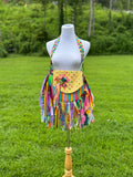 Load image into Gallery viewer, Rainbow Lace Fringe Purse with Embellishments - A Boho-Chic Handbag, Perfect for a Hippie Style with a Modern Twist