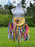 Load image into Gallery viewer, Rainbow Lace Fringe Purse with Embellishments - A Boho-Chic Handbag, Perfect for a Hippie Style with a Modern Twist