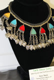 Load image into Gallery viewer, Vintage Tribal Necklace with bells, Tribal belly Dance necklace, Kuchi Tribal jewelry, Tribal Fusion Necklace, gypsy necklace