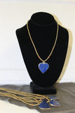 Load image into Gallery viewer, Tribal Fusion necklace with blue heart pendant, Vintage Kuchi Tribal jewelry, Simple bohemian necklace, gypsy style jewelry