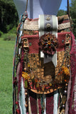Load image into Gallery viewer, Steampunk Earth Goddess Bag, MINI Festival Fringe Bag, Hippie Handbag, Boho Chic Bag, Carpet Bag, Embellished purse