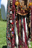 Load image into Gallery viewer, Steampunk Earth Goddess Bag, MINI Festival Fringe Bag, Hippie Handbag, Boho Chic Bag, Carpet Bag, Embellished purse