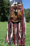 Load image into Gallery viewer, Steampunk Earth Goddess Bag, MINI Festival Fringe Bag, Hippie Handbag, Boho Chic Bag, Carpet Bag, Embellished purse