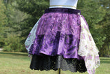 Load image into Gallery viewer, Purple layered Bustle Skirt, Vintage vibe Festival Belt, Burlesque Skirt, Rave Costume, Pin Up skirt