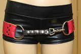 Load image into Gallery viewer, Pink Grey &amp; Black Fanny Pack, Festival Pocket Hip Belt, Leather Utility Belt, Burning Man Belt, Bum bag, Pink leather pocket belt