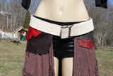 Load image into Gallery viewer, Plus Size Leather Gypsy Bustle Skirt, Festival Belt, Burlesque Skirt, Rave Costume, Hippie skirt