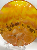 Load image into Gallery viewer, 3D Calcite Resin Geode Art, Agate inspired geode with gemstones and fireglass, Crystal healing art,