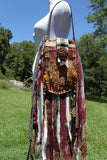 Load image into Gallery viewer, Steampunk Earth Goddess Bag, MINI Festival Fringe Bag, Hippie Handbag, Boho Chic Bag, Carpet Bag, Embellished purse