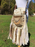 Load image into Gallery viewer, Sparkling Earthy Goddess Bag, Ultimate Festival Fringe Bag, A Hippie Handbag with Boho Chic Embellishments.