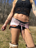 Load image into Gallery viewer, QETESH,  Goddess of Love and Beauty Leather Utility Belt, Burning Man Skirt, Steampunk costume, Rave Skirt