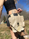 Load image into Gallery viewer, Earthy Beige Leather Hip Pouch, Small Utility bag, Thigh bag, Belt bag, Leather festival bag