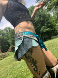 Load image into Gallery viewer, COVENTINA, Leather Utility Belt, Burning Man Skirt, Steampunk costume, Rave Costume, Tribal Belly Dance Belt, Fairy Costume