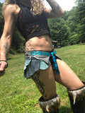Load image into Gallery viewer, COVENTINA, Leather Utility Belt, Burning Man Skirt, Steampunk costume, Rave Costume, Tribal Belly Dance Belt, Fairy Costume