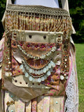 Load image into Gallery viewer, Earth Goddess Bag, Stunning Festival Fringe Bag, A Hippie Handbag with Boho Chic Embellishments