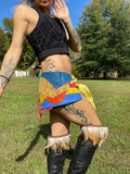 Load image into Gallery viewer, CLEARANCE, CARNIVALE, Colorful Leather Festival Belt, Burning Man Skirt, Circus Ringmaster Costume