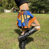 Load image into Gallery viewer, COPPER RIVERS, Leather Mini Skirt Belt, Utility Belt, Tribal Belly Dance Belt,  Warrior Costume