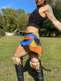 Load image into Gallery viewer, COPPER RIVERS, Leather Mini Skirt Belt, Utility Belt, Tribal Belly Dance Belt,  Warrior Costume