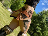 Load image into Gallery viewer, SANDY SKYS, Sexy Brown Leather Skirt, Burning Man Skirt, Steampunk costume, Pirate costume, Warrior Viking Belt, Mad Max Costume
