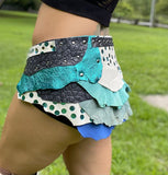 Load image into Gallery viewer, Whimsical FAIRY RAINDROPS Skirt with Leather - Ideal for Water Goddess &amp; Viking Costumes