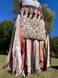 Load image into Gallery viewer, Pink Flower Fringe Purse, Festival Fringe Bag, Hippie Handbag, Boho Chic Embellished purse