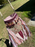 Load image into Gallery viewer, Pink Flower Fringe Purse, Festival Fringe Bag, Hippie Handbag, Boho Chic Embellished purse