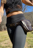 Load image into Gallery viewer, Brown Leather Pocket Belt, Dark Earthy Utility Belt, Burning Man Pocket Belt, Thigh Hip Bag