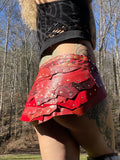 Load image into Gallery viewer, RED WAVES, Leather Warrior Skirt, Burning Man Costume, Fairy Belt, Sexy Rave Costume, Viking Belt