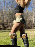 Load image into Gallery viewer, RHEA, Earthy Green Leather Patchwork Skirt, Steampunk Belt, Viking Costume, Warrior Belt, Burning Man Belt