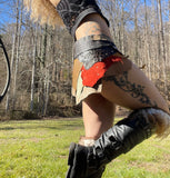 Load image into Gallery viewer, ALECTO,  Earthy Brown Warrior Skirt, Leather Utility Belt, Burning Man Costume, Fairy Belt, Rave Costume, Viking Belt