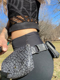 Load image into Gallery viewer, Handmade Grey Leather Fanny Pack - Functional Burning Man Belt Bag