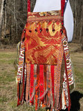 Load image into Gallery viewer, Red and Orange Fringe Purse, Festival Fringe Bag, Hippie Style Shoulder Bag, Boho Purse