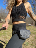 Load image into Gallery viewer, Handmade Grey Leather Fanny Pack - Functional Burning Man Belt Bag