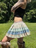 Load image into Gallery viewer, Blue and Green Bustle Skirt, Ruffle Festival Belt, Burlesque Skirt, Rave Costume, Pin Up skirt