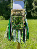 Load image into Gallery viewer, Festival-ready: Vibrant Green Fringe Purse - Hippie Shoulder Bag, Stand Out in Style!