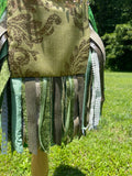 Load image into Gallery viewer, Wild Print Hippie Shoulder Bag - Bright Green Fringe Purse for Festivals &amp; Fun