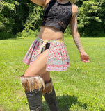 Load image into Gallery viewer, Cute Pink Flowered Bustle Skirt, Festival Belt, Burlesque Skirt, Fairy Rave Costume